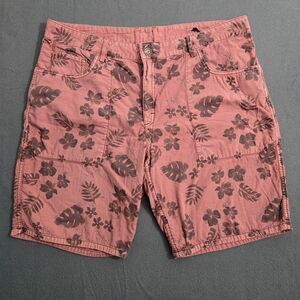 Tommy Bahama Men 38 Pink Floral 9" Inseam Reversible Cotton Shorts